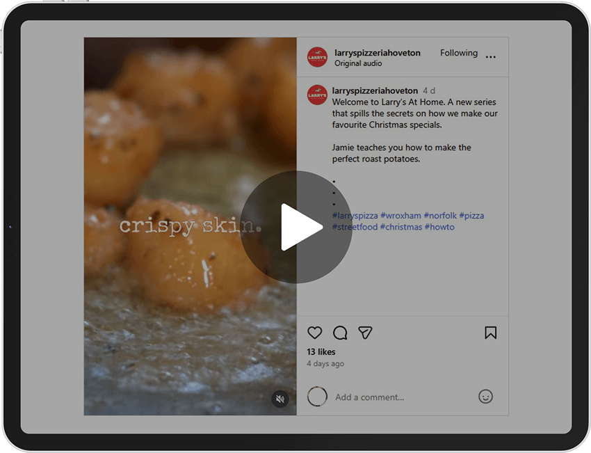 Larry's at home - roast potato video