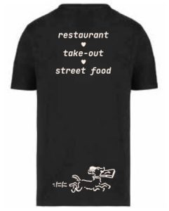 Larry's t-shirt, back view in black