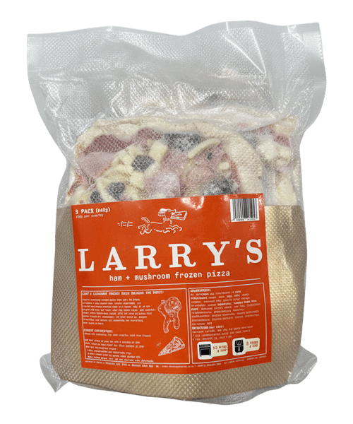 Larry's at home - Frozen Ham + Mushroom Pizza